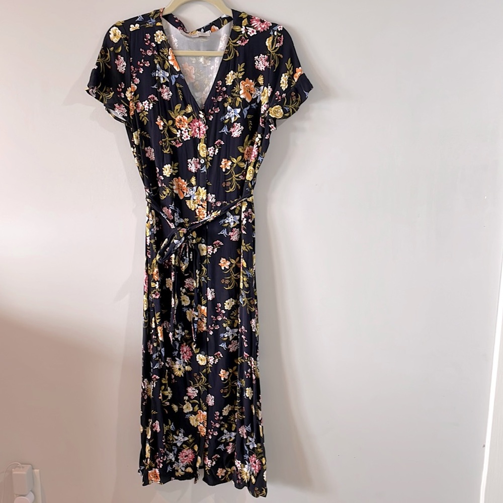 Loft Button Shirtdress Midi Dress floral